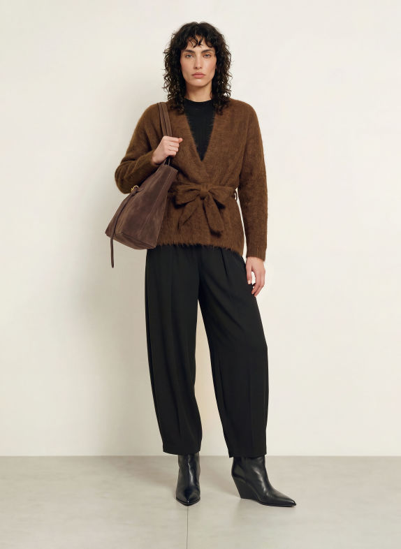 InWear PELLOIW Knit wrap with Alpaca DARK BROWN