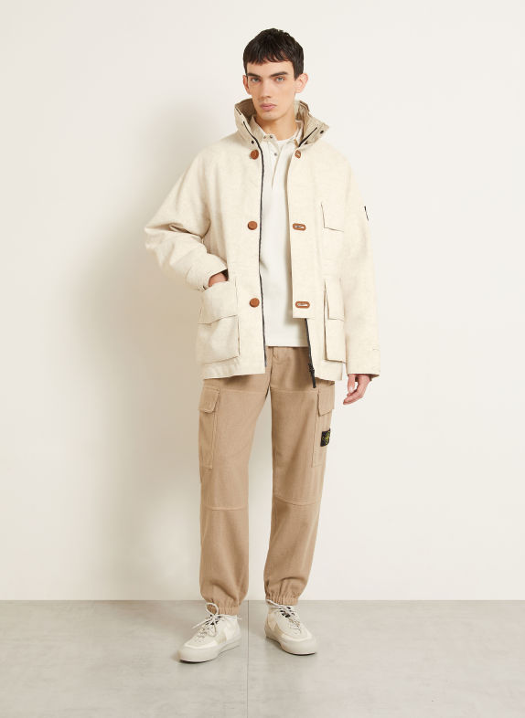STONE ISLAND Parka en duvet CRÈME