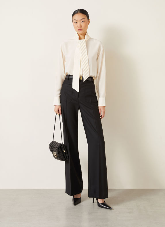 VICTORIA BECKHAM Schluppenbluse aus Seide CREME