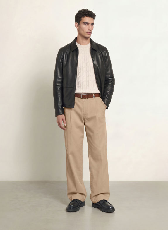 STRELLSON LORIS Relaxed Fit Trousers BEIGE