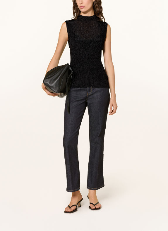MOS MOSH MMIMANJA Knit Top with Glitter Yarn BLACK
