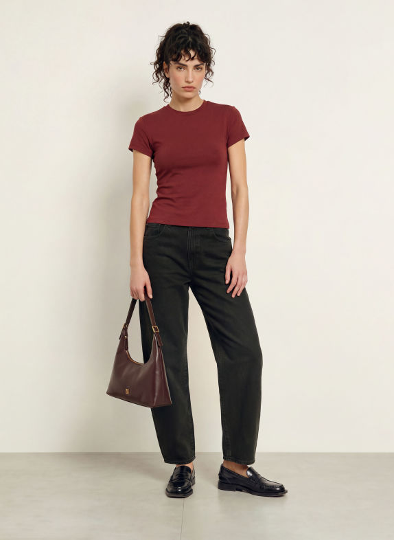 GOOD AMERICAN T-shirt DARK RED