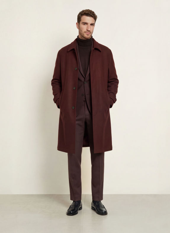 STRELLSON Manteau en laine BARLETTA ROUGE FONCÉ