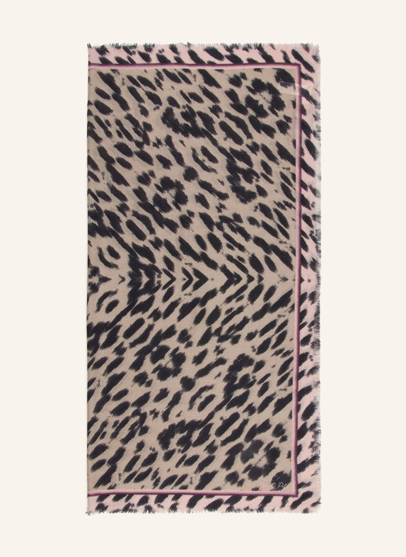 Marc O'Polo Scarf LIGHT BROWN / ROSE / BLACK