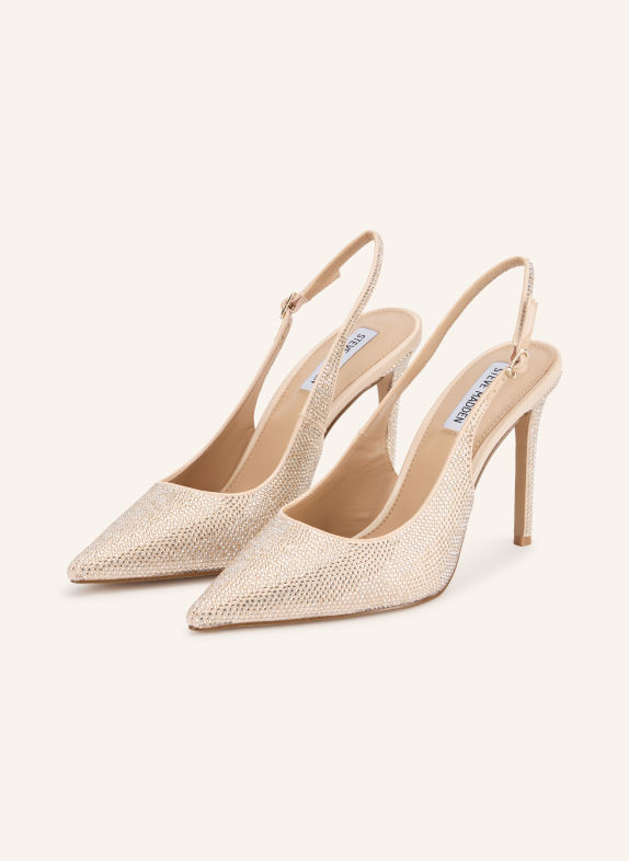 STEVE MADDEN Slingpumps TREMBLE s ozdobnými kamínky BARVA BÍLÉHO ZLATA / KRÉMOVÁ