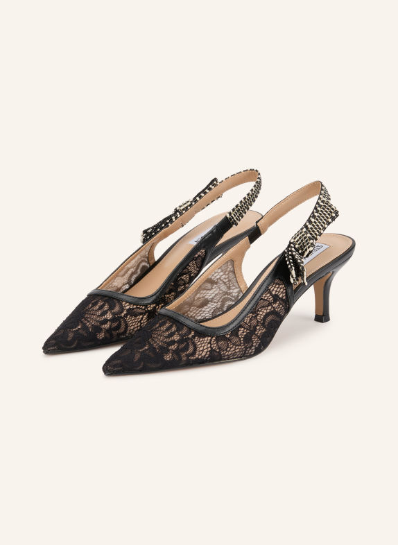 STEVE MADDEN Slingpumps ENSEMBLE mit Spitze und Glitzergarn SCHWARZ / ECRU