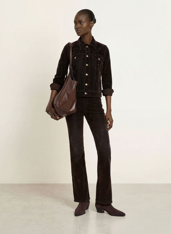 7 for all mankind ADI TRUCKER Velvet Jacket 3TE FLOCK BROWN