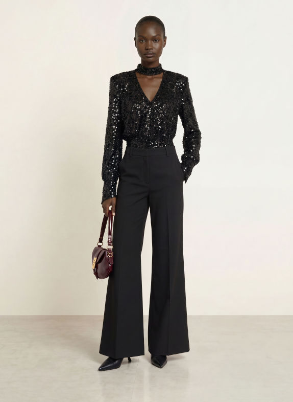 UNDRESS CODE Sequin bodysuit BLACK