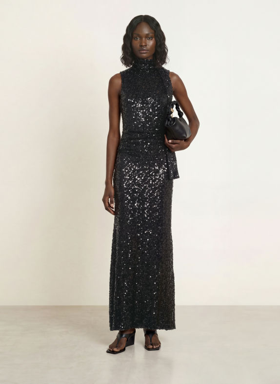 UNDRESS CODE Schluppenkleid ONYX mit Pailletten SCHWARZ