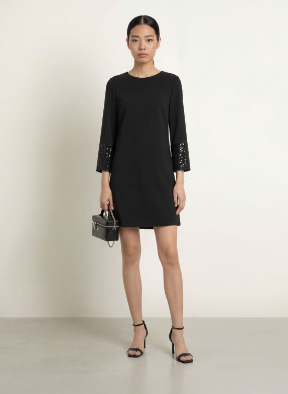 Ana Alcazar Cocktailkleid mit Pailletten SCHWARZ