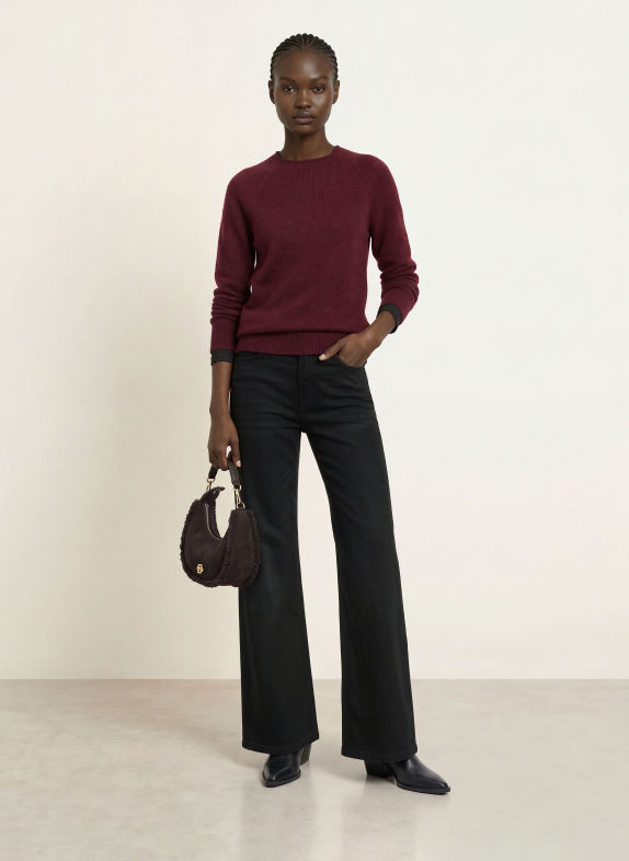 BOSS FESPERANASY Sweater with Alpaca DARK RED