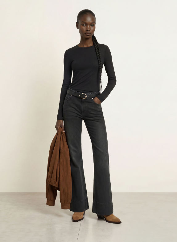 BOSS ELIVA Long-sleeve shirt BLACK