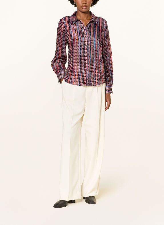 Rich & Royal Velvet shirt blouse PINK / ORANGE / BLUE