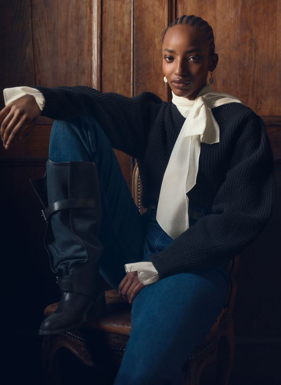 POLO RALPH LAUREN Blouse à lavallière CRÈME