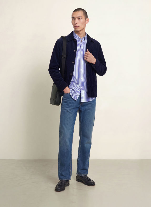 TOMMY HILFIGER Regular-Fit Shirt BLUE / WHITE