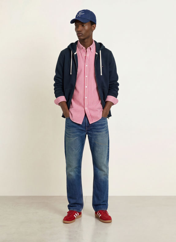 TOMMY HILFIGER Regular-Fit Shirt RED / WHITE