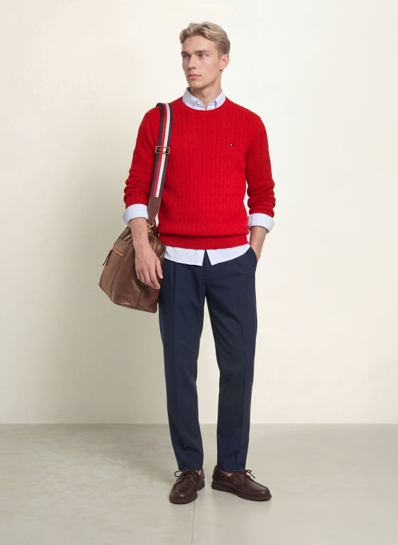 TOMMY HILFIGER Pantalon Chino coupe fuselée BLEU FONCÉ