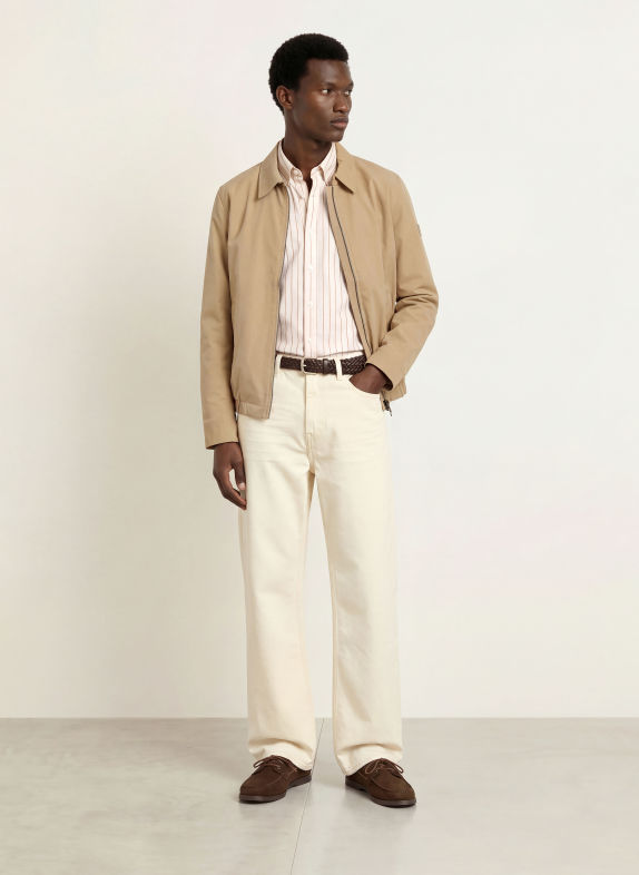 TOMMY HILFIGER Regular-Fit Shirt CREAM / BROWN
