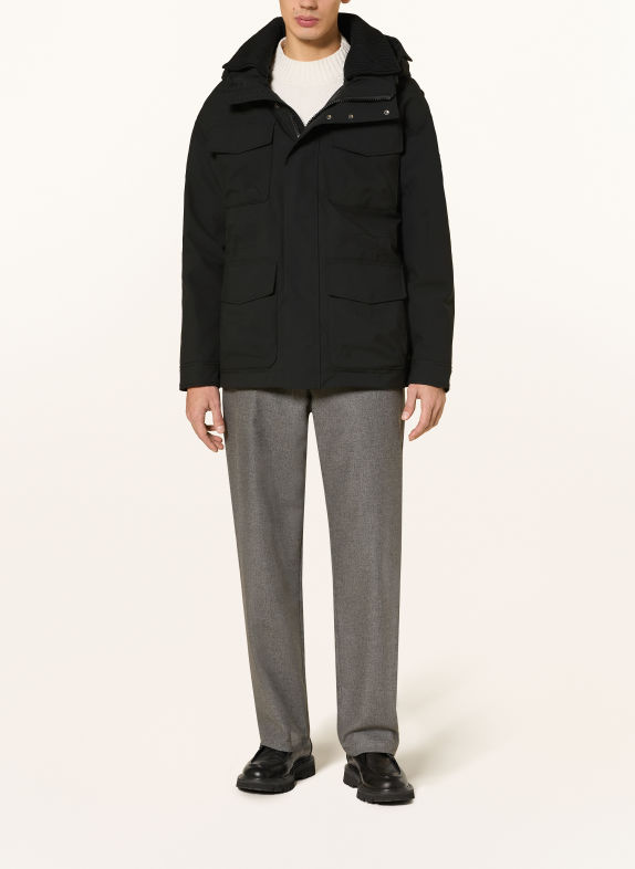 STRELLSON Fieldjacket mit abnehmbarer Kapuze SCHWARZ