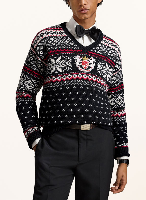 POLO RALPH LAUREN Pull NOIR / ROUGE / BLANC