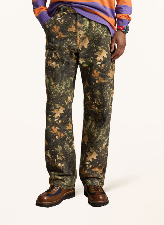 POLO RALPH LAUREN Relaxed-Fit Trousers OLIVE / ORANGE
