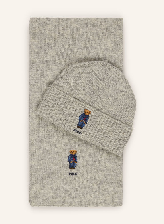 POLO RALPH LAUREN Set: Mütze und Schal HELLBRAUN