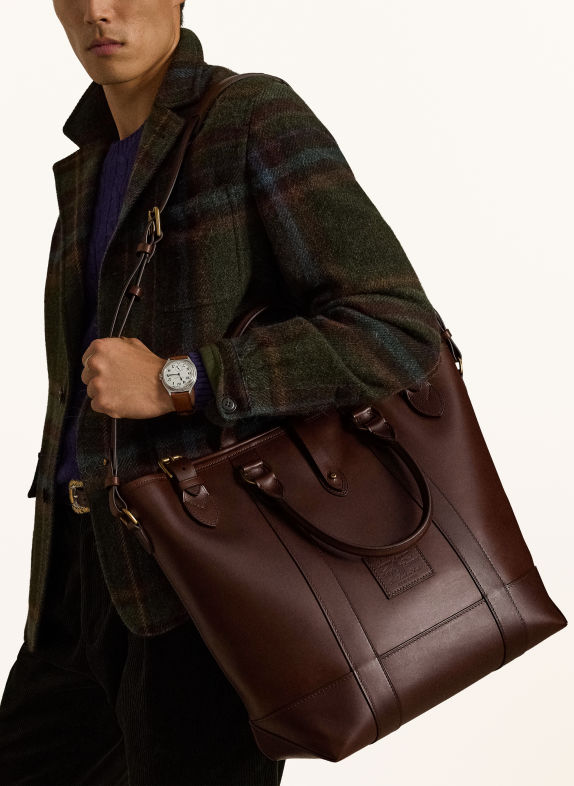 POLO RALPH LAUREN Shopper DUNKELBRAUN / GOLD