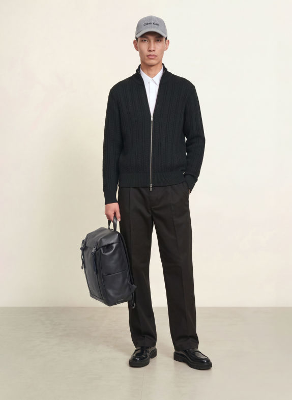 Calvin Klein Backpack with laptop compartment BLACK / PLATINUM