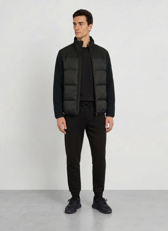 BOSS BLOCK Down jacket in a mix of materials BLACK