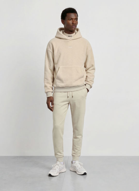 BOSS Fleece-Hoodie TEDDY BEIGE