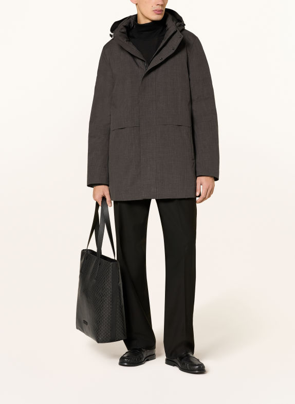 Calvin Klein Daunenjacke mit abnehmbarer Kapuze DUNKELGRAU