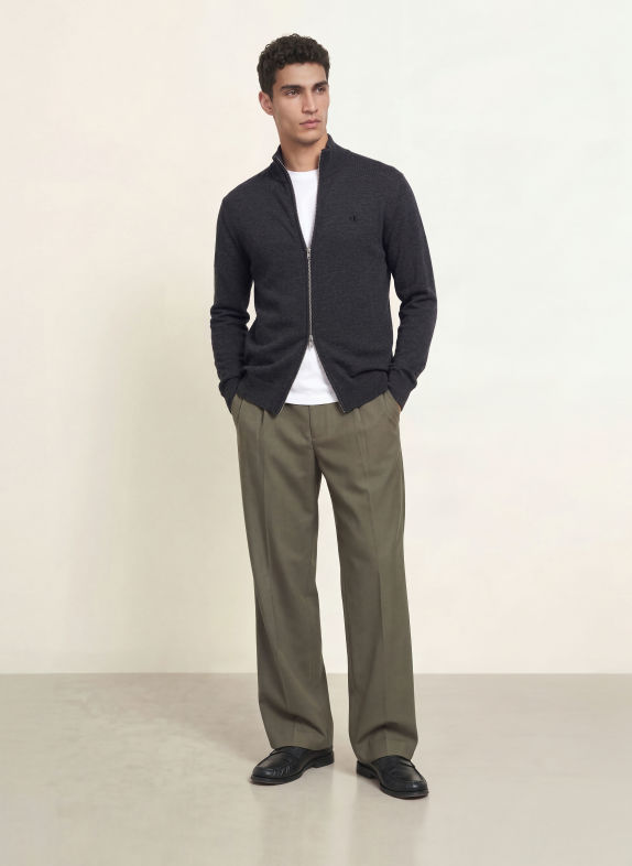 Calvin Klein Merinowool Cardigan DARK GRAY