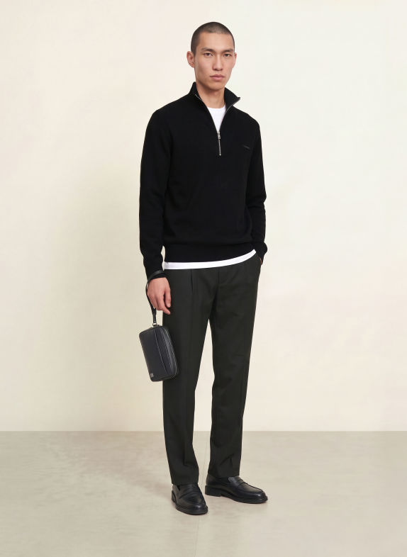 Calvin Klein Half-zip sweater BLACK
