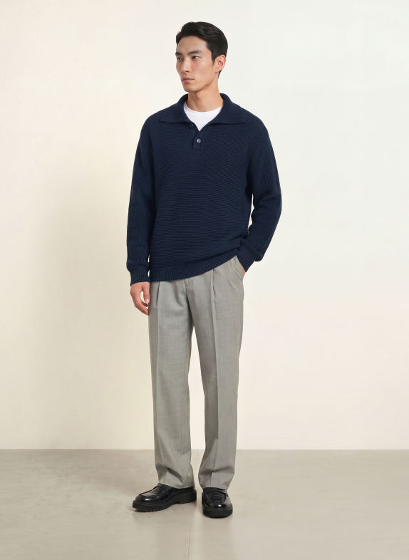 Calvin Klein Half-zip sweater DARK BLUE