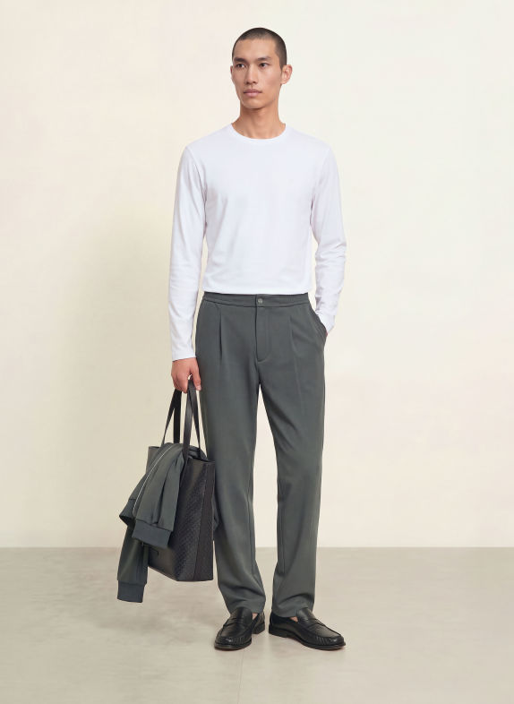 Calvin Klein Koszulka z długim rękawem SUPIMA INTERLOCK BIAŁY
