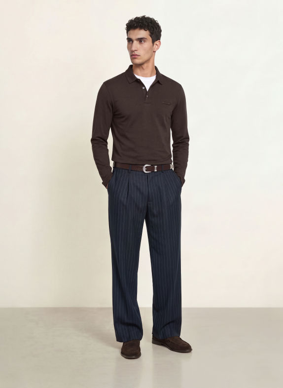 Calvin Klein Slim-Fit Jersey polo shirt DARK BROWN