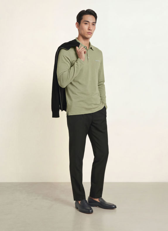 Calvin Klein Slim-Fit Jersey polo shirt LIGHT GREEN