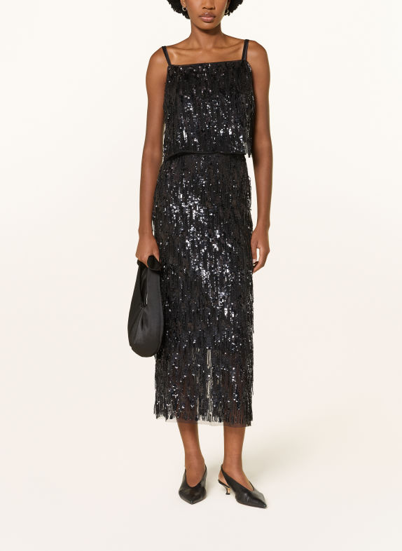 RIANI Mesh top with sequins BLACK