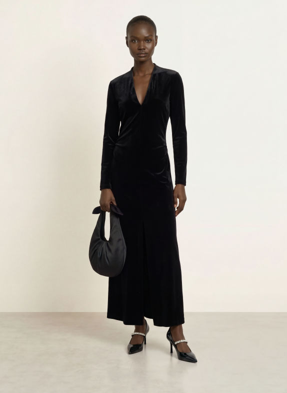 RIANI Abendkleid aus Samt SCHWARZ