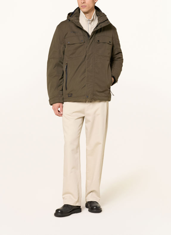 camel active Functional jacket with a detachable hood GREEN