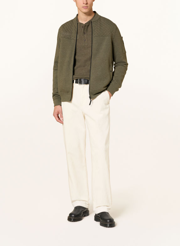 camel active Zip-up sweatshirt KHAKI / BLACK