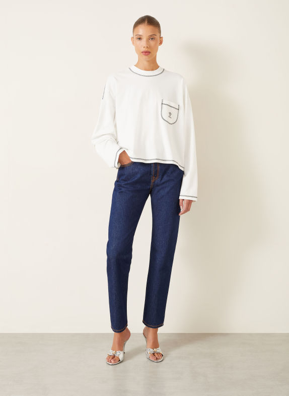 VERSACE Sweater WHITE / BLACK