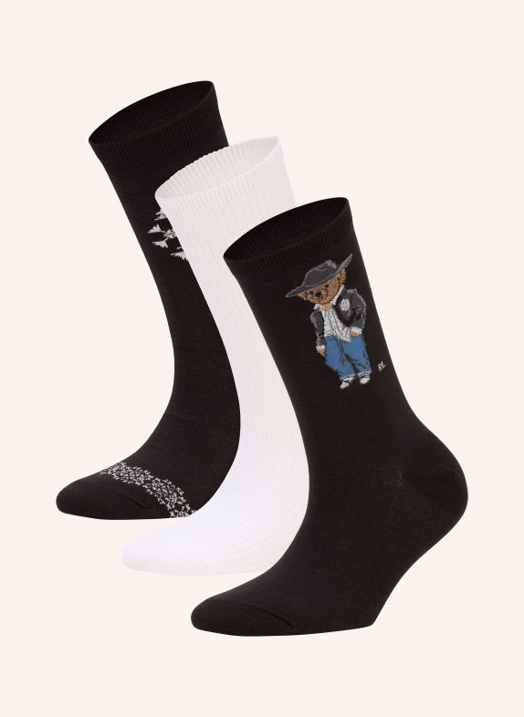 POLO RALPH LAUREN 3-pack of socks BLACK / BLUE / WHITE