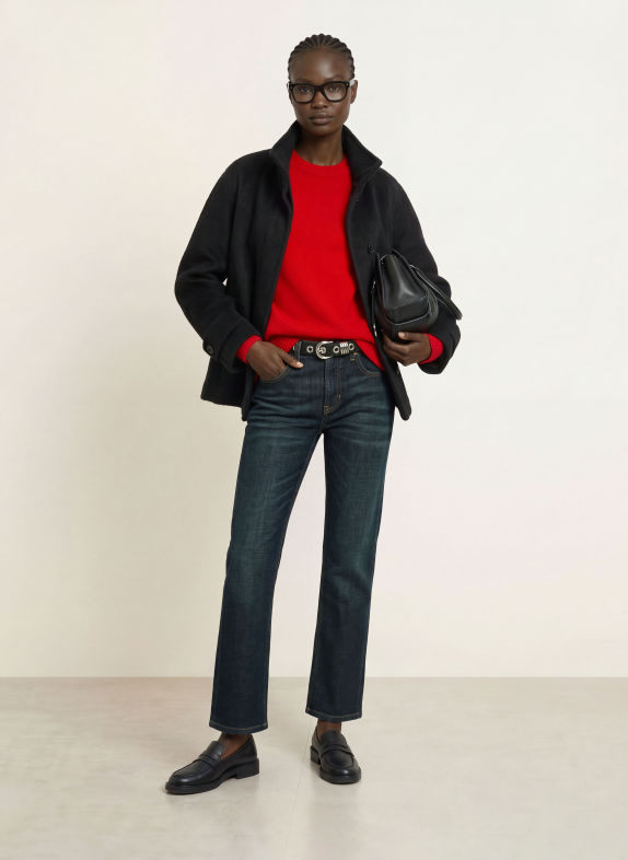 CAMBIO Straight Jeans GINI 5440 cross dark soft tea
