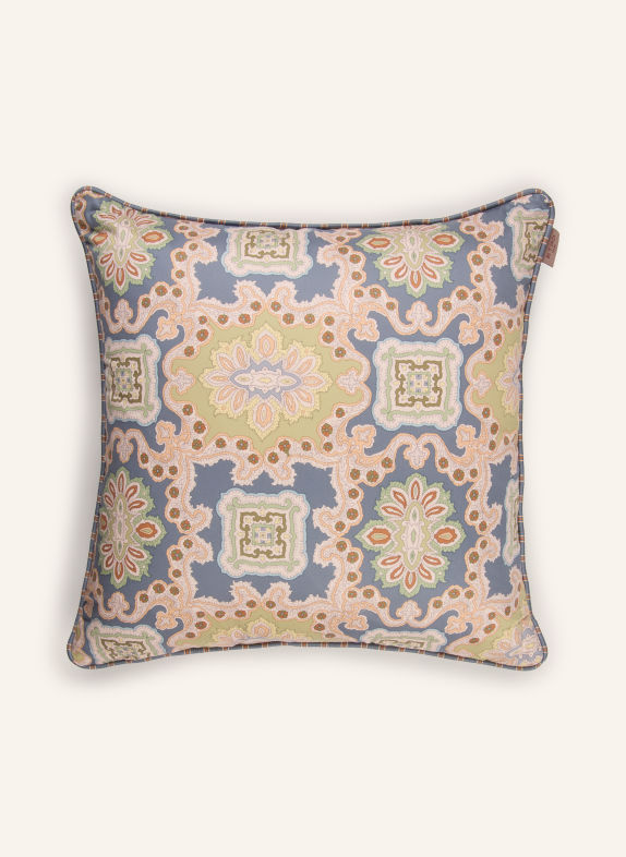 ETRO Home Coussin décoratif en satin BLEU GRIS / MARRON CLAIR / VERT CLAIR