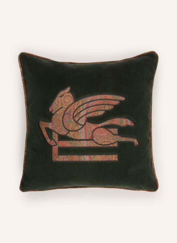 ETRO Home Coussin décoratif KAKI / ROUGE / JAUNE FONCÉ
