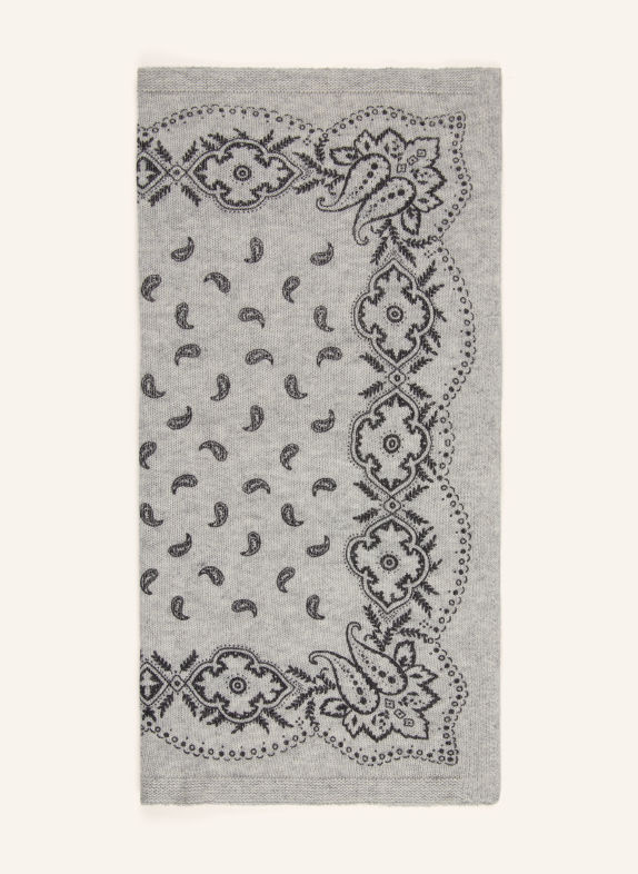 NEO NOIR ADELINA Scarf LIGHT GRAY / BLACK