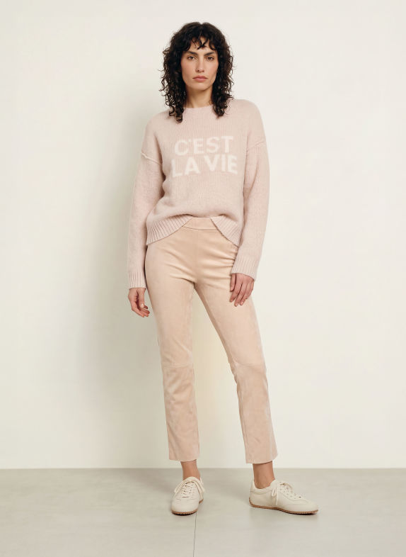Juvia Hose FILIZ in Lederoptik BEIGE
