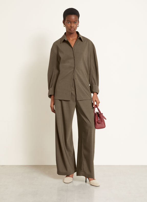 JACQUEMUS Marlenebyxor LE PANTALON CUBISTO KHAKI