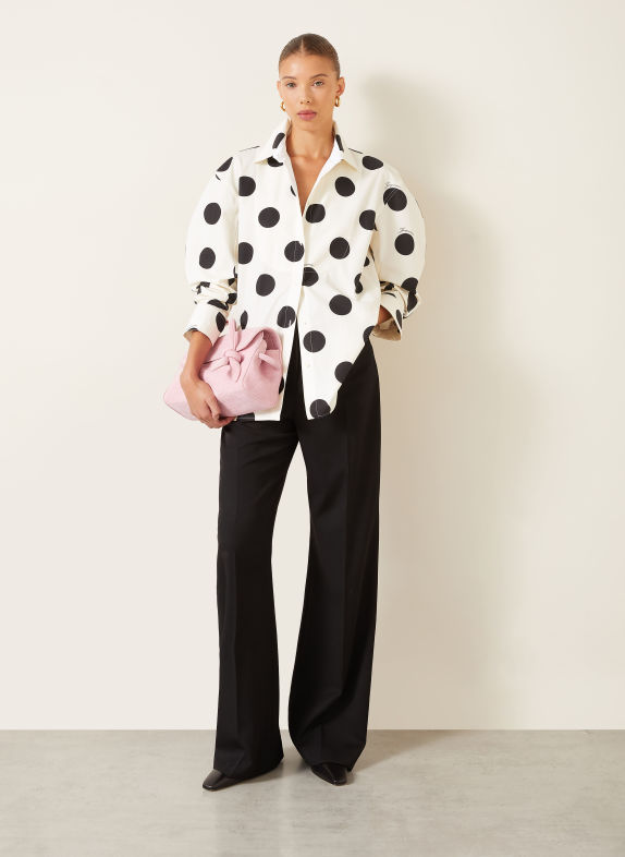 JACQUEMUS Shirt blouse LA CHEMISE CITTA CREAM / BLACK